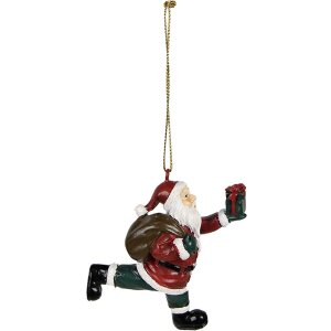 Clayre & Eef 6PR4928 Decoratiehanger Kerstman Rood...