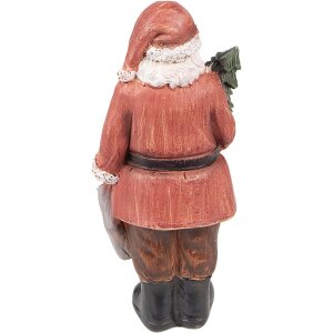 Clayre & Eef 6PR4933 Kerstversiering Beeldje Kerstman Rood 17x13x40 cm