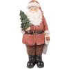 Clayre & Eef 6PR4933 Kerstversiering Beeldje Kerstman Rood 17x13x40 cm