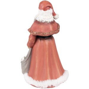 Clayre & Eef Kerstversiering Beeldje Kerstman Rood, Wit 16x16x31 cm