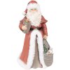 Clayre & Eef Kerstversiering Beeldje Kerstman Rood, Wit 16x16x31 cm