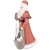 Clayre & Eef Kerstversiering Beeldje Kerstman Rood, Wit 16x16x31 cm