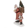 Clayre & Eef Kerstversiering Beeldje Kerstman Rood, Wit 12x9x19 cm