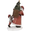 Clayre & Eef Kerstversiering Beeldje Kerstman Rood, Wit 12x9x19 cm