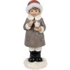 Clayre & Eef 6PR4949 Kerstversiering Beeldje Kind Grijs, Wit 6x6x14 cm