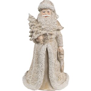 Clayre & Eef 6PR4963 Kerstman Standbeeld Goud Wit...