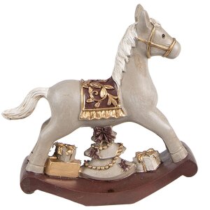 Clayre & Eef 6PR4970 Decoratie Hobbelpaard Grijs...