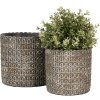 Clayre & Eef 6TE0494M Binnen Bloempot Grijs Ø 15x14 cm