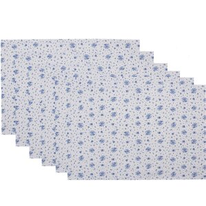 Clayre & Eef BRB40 Placemats Set van 6 Beige, Blauw...