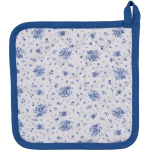 Clayre & Eef BRB45 Pannenlap Beige, Blauw 20x20 cm