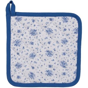 Clayre & Eef BRB45 Pannenlap Beige, Blauw 20x20 cm