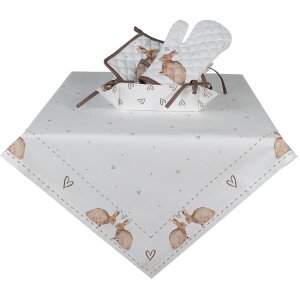 Clayre & Eef BSLC01 Tafelkleed Beige Bruin 100x100 cm