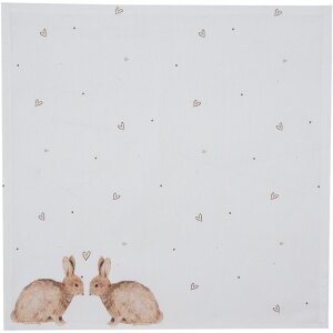 Clayre & Eef BSLC43 Servetten Katoen Set van 6 Beige Bruin 40x40 cm Bunny