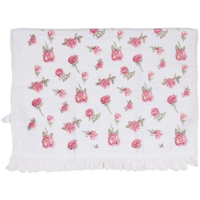 Clayre & Eef CT029 Gastendoek Wit Roze 40x66 cm