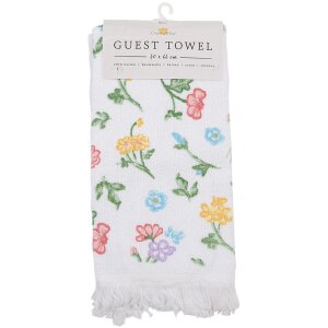 Clayre & Eef CTCFL Gastendoek Wit Geel 40x66 cm