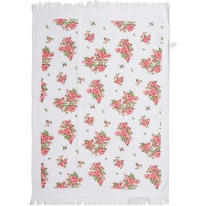 Clayre & Eef CTSWR Gastendoek Wit Roze 40x66 cm