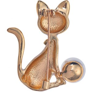 Juleeze JZPI0094 Broche Kat Wit