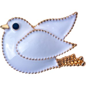 Juleeze JZPI0096 Broche vogel wit