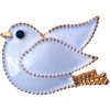 Juleeze JZPI0096 Broche vogel wit