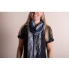 Juleeze JZSC0737BL Sjaal Dames Patroon Blauw 90x180 cm