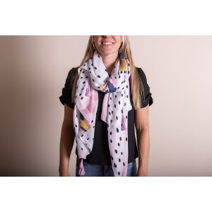 Juleeze JZSC0739 Sjaal Dames Patroon Wit, Roze, Blauw...