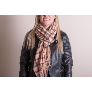 Juleeze JZSC0770P Sjaal Dames Patroon Beige 70x180 cm