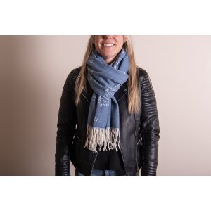 Juleeze JZSC0775BL Winter Sjaal Dames Blauw 68x180 cm