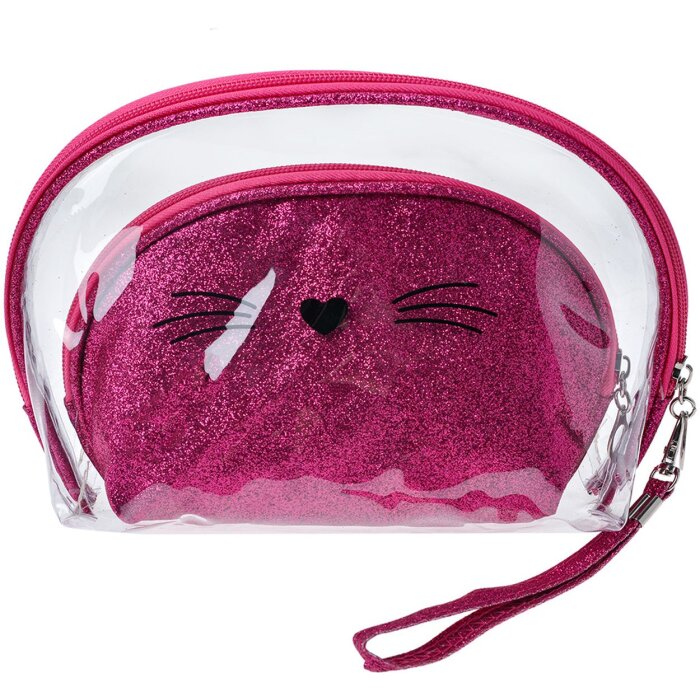 Juleeze JZSET0002F Cosmetisch tasje roze (set van 2) 24x15 - 19x12 cm