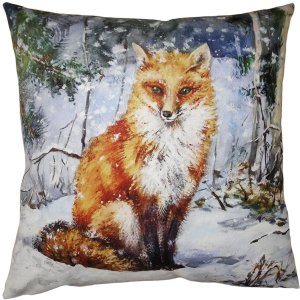 Clayre & Eef KT021.348 Kussenhoes bruin met vos 45x45 cm