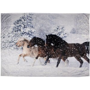 Clayre & Eef KT060.144 Plaid Paarden Bruin Blauw...