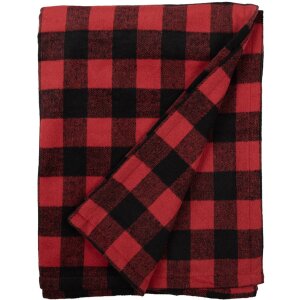 Clayre & Eef KT060.145 Plaid Rood, Zwart 130x170 cm