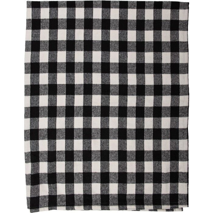 Clayre & Eef KT060.146 Plaid Zwart, Wit 130x170 cm