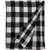 Clayre & Eef KT060.146 Plaid Zwart, Wit 130x170 cm