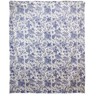 Clayre & Eef KT060.147 Plaid Wit Blauw 130x170 cm