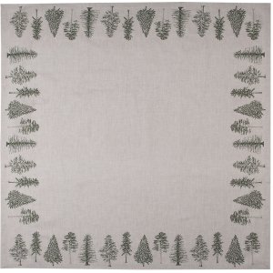 Clayre & Eef NPT01 Tafelkleed Beige, Groen 100x100 cm