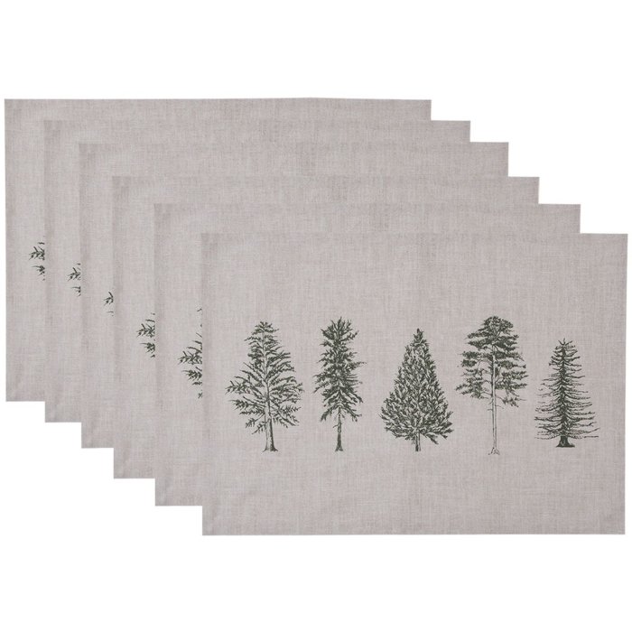 Clayre & Eef NPT40 Placemat Set van 6 Beige 48x33 cm