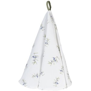 Clayre & Eef OLF48 Theedoek Beige Groen Ø 80 cm