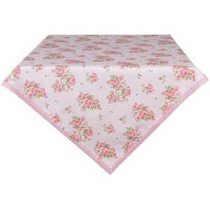 Clayre & Eef SWR01 Tafelkleed Vierkant Roze 100x100 cm