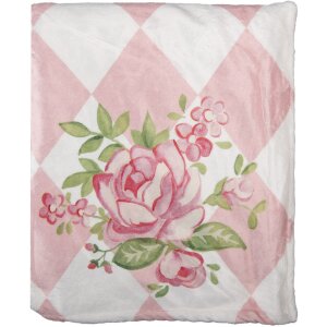 Clayre & Eef SWR60 Plaid Roze Wit 130x170 cm