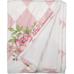 Clayre & Eef SWR60 Plaid Roze Wit 130x170 cm