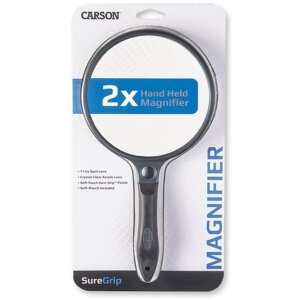 Carson handloep met rubberen handvat 2x vergroting 130mm...