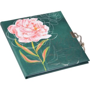 Goldbuch agenda met slot Pioenroos 16,5x16,5 cm 96 witte...