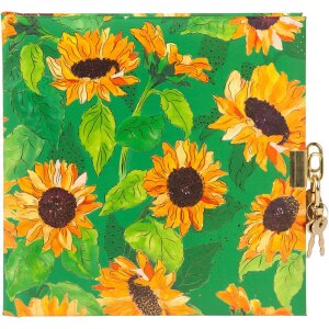 Goldbuch agenda met slot Zonnebloemgroen 16,5x16,5 cm 96...