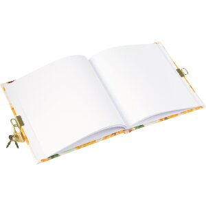 Goldbuch agenda met slot Zonnebloem wit 16,5x16,5 cm 96 witte paginas