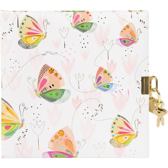 Goldbuch agenda met slot Mariposa 16,5x16,5 cm 96 witte paginas