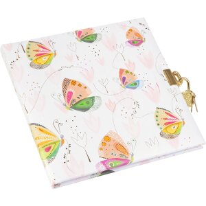 Goldbuch agenda met slot Mariposa 16,5x16,5 cm 96 witte paginas