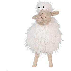 Clayre & Eef 65273 Decoratie Schaap 12x12x25 cm Wit