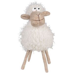 Clayre & Eef 65274 Decoratie Schaap 16x16x30 cm Wit