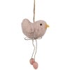 Clayre & Eef 65345 Decoratie Hanger Vogel 10x3x14 cm Roze