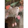 Clayre & Eef 65345 Decoratie Hanger Vogel 10x3x14 cm Roze